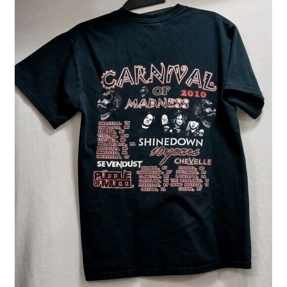 2010 Shinedown The Sound Of Madness Tour Sevendust Double Sided TShirt Small EUC - Picture 2 of 16